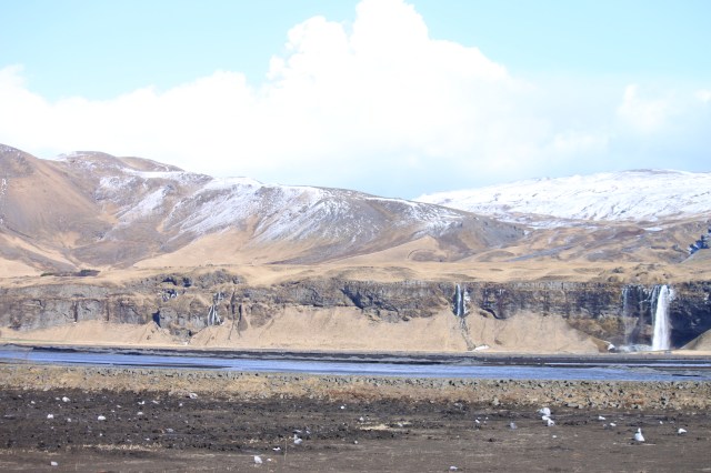 Flooded valley at the base of the volcano