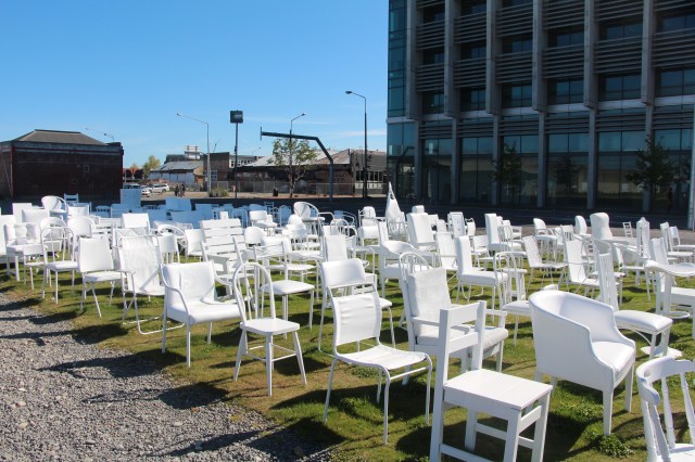 185 empty chairs for 185 lives lost