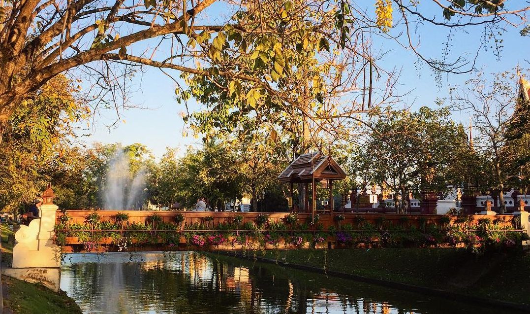 bridge over a moat in Chiang Mai