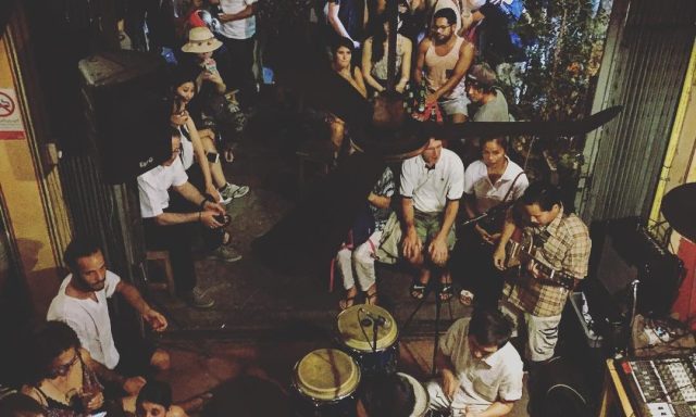 crowd gathered in a jazz bar in Chiang Mai